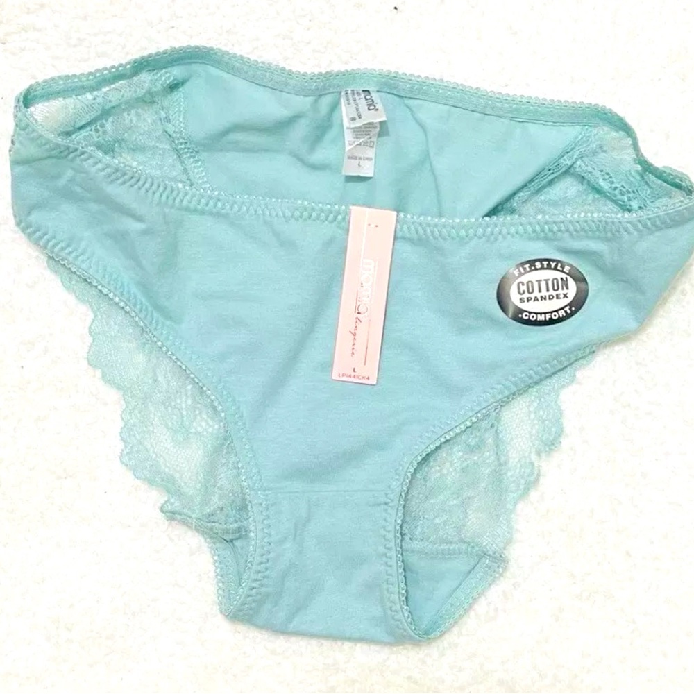 -L-Lot of 3 Mamia Women Sexy Lace Cotton And Spandex  Panties Underwear Comfort